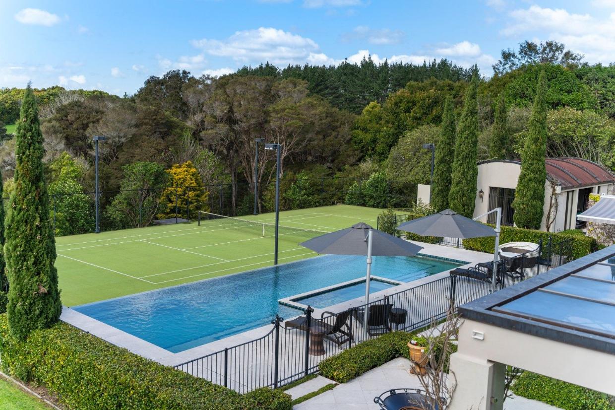Outdoor pool at Whitford property