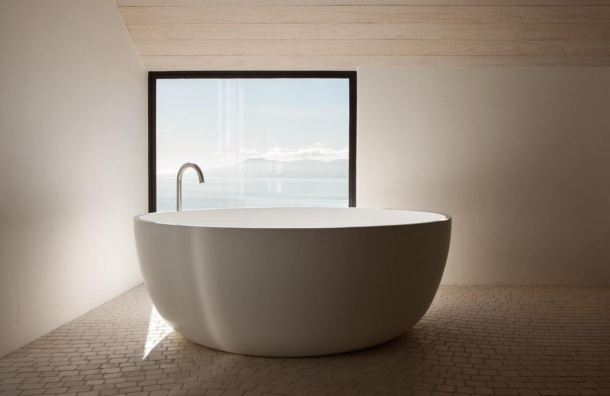 The house even has a bath with an incredible window view.