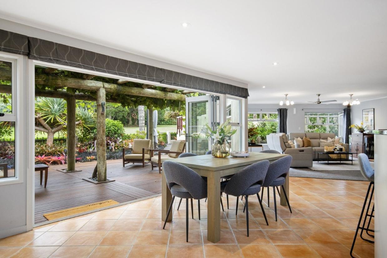 Connection to the outdoors is important here. The home backs onto a reserve, with native bush.