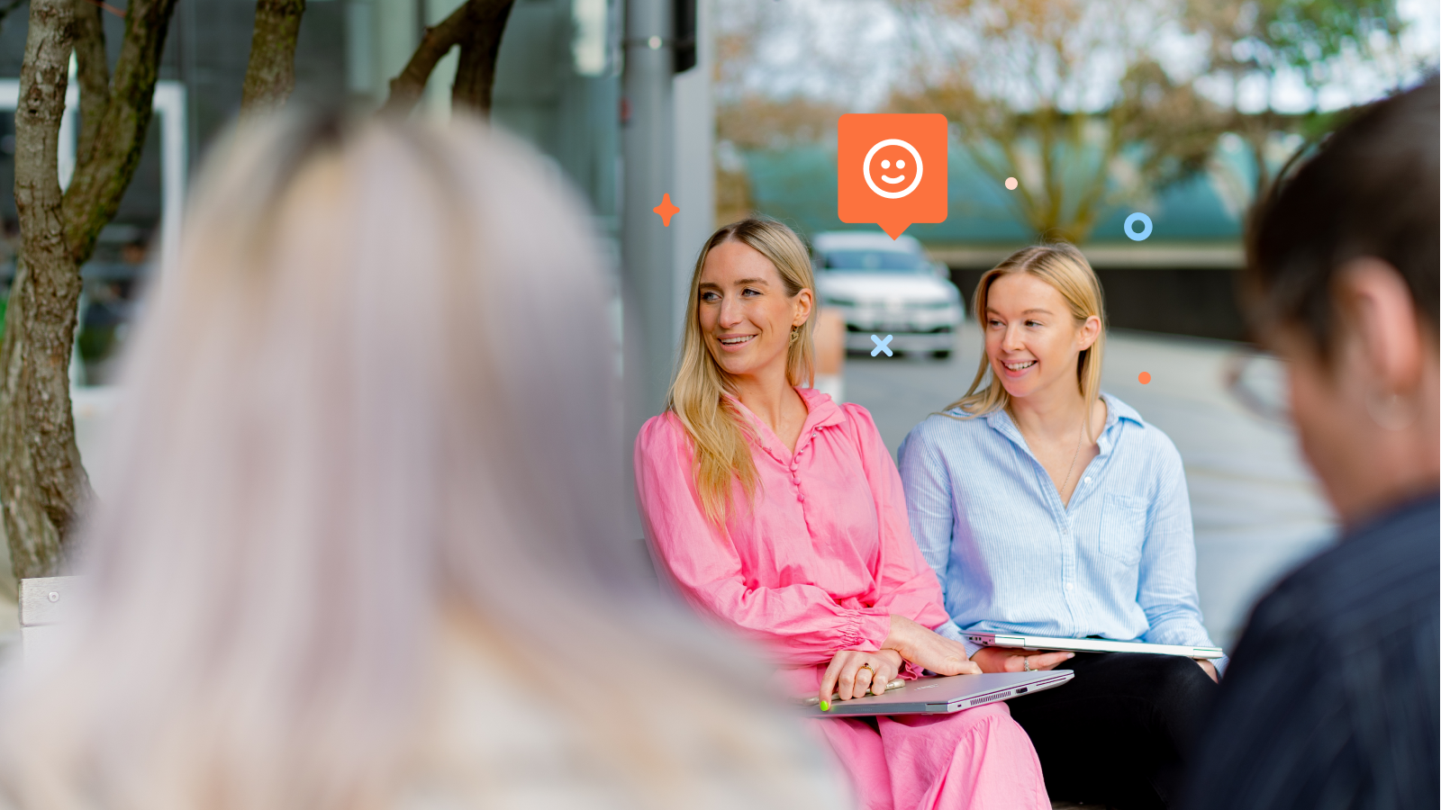 Recruitment agents meeting a candidate.