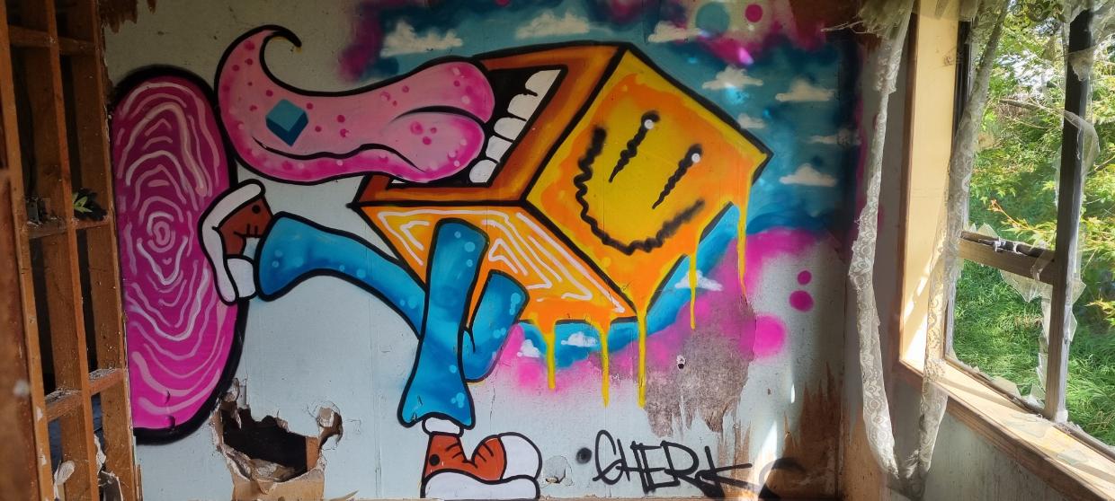 Previous graffiti in the house.