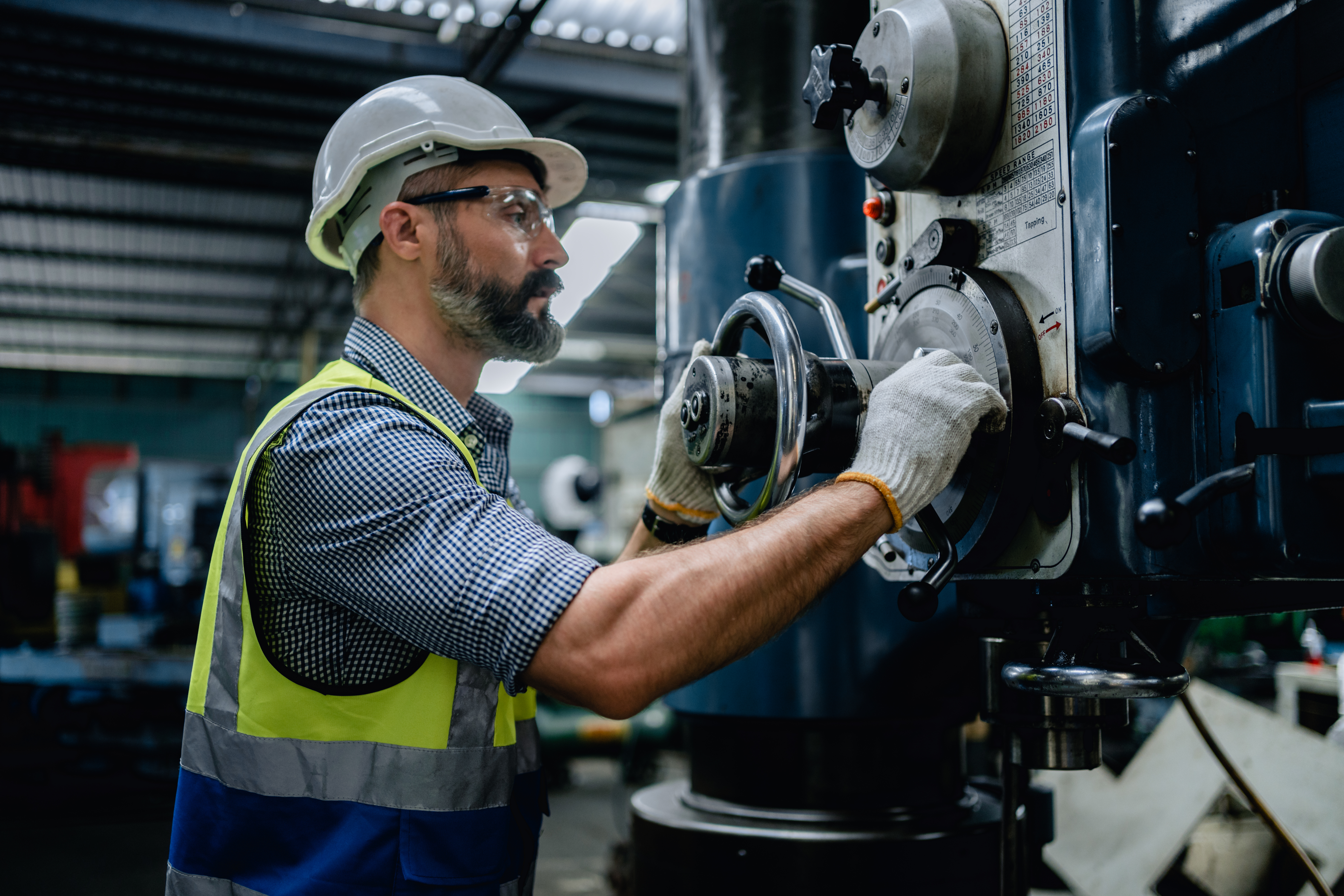 Male machine operator