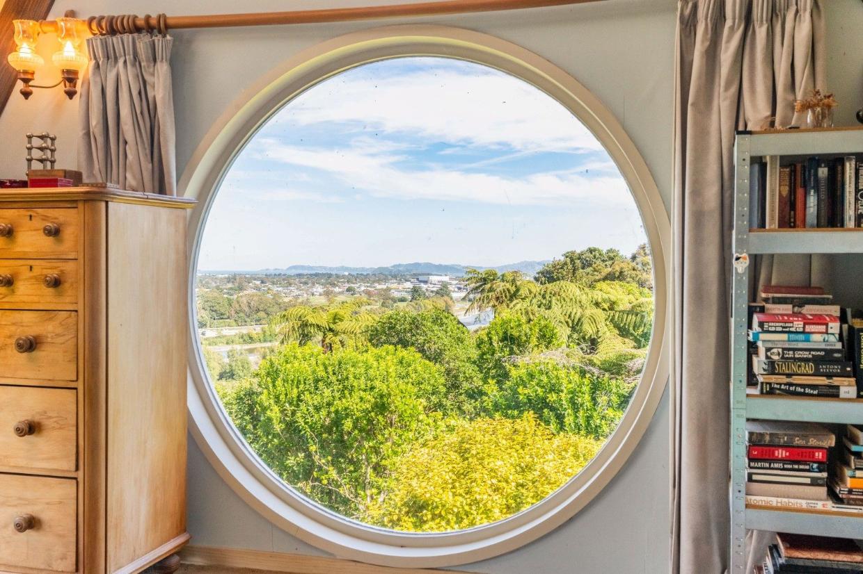 Extravagant view from the window in the attic bedroom 