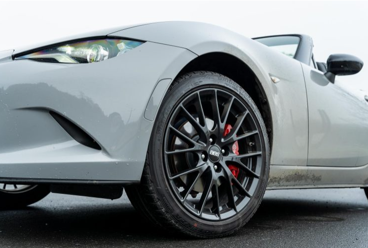 Mazda MX5 front wheel close up