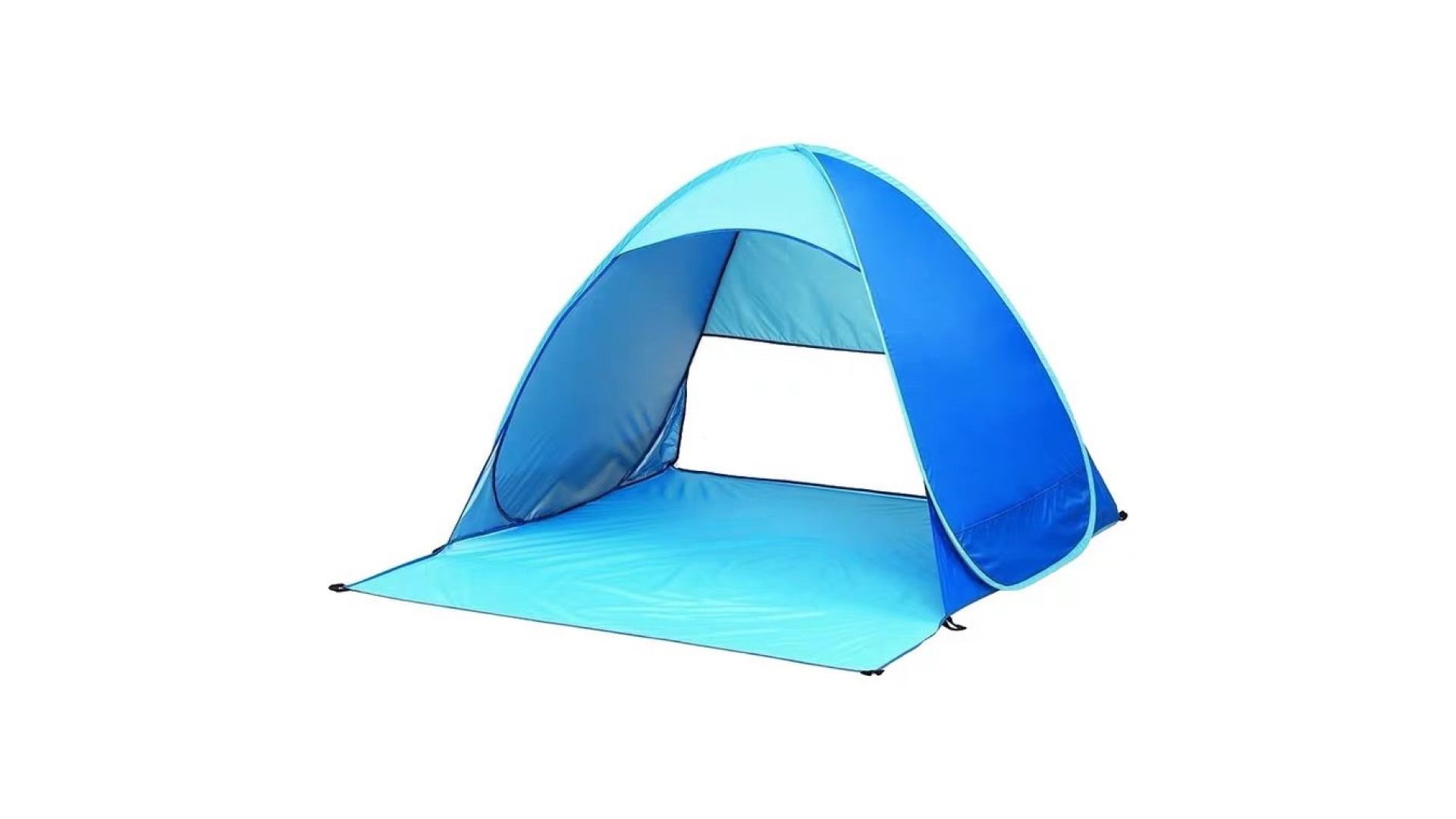 A light blue beach tent.