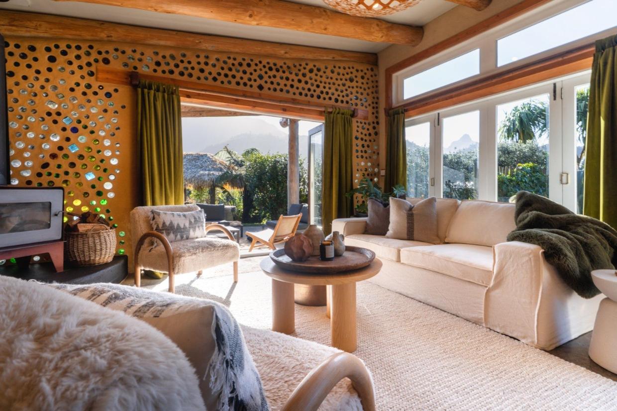 Natural materials feature throughout the house. Photo: Pete May