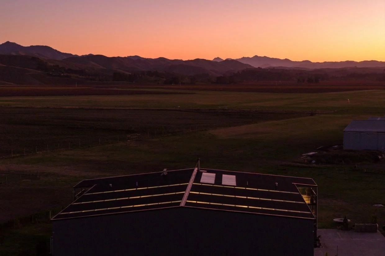 The runway at dusk