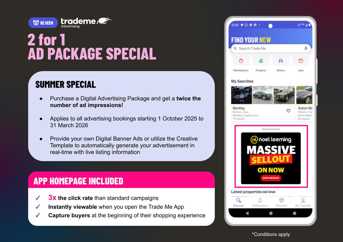 2 for 1 AD Package Special