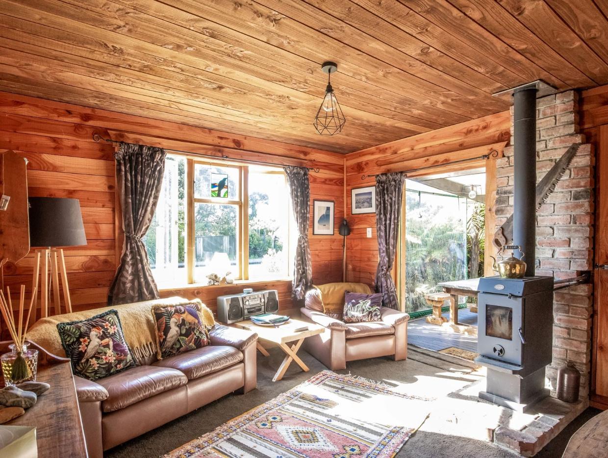 The interior is all ship-lap style timber.