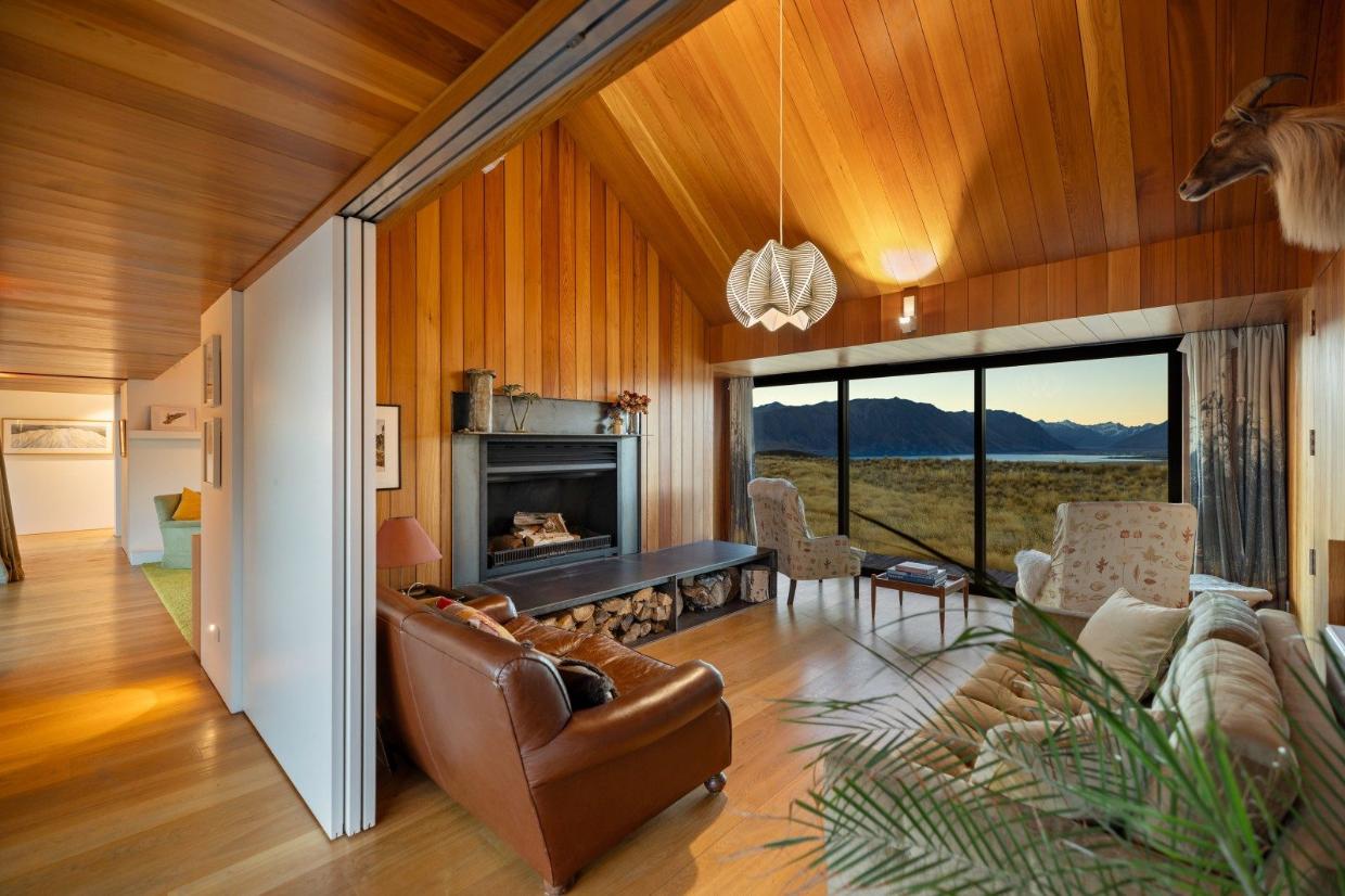 Rooms are separated and enclosed for “snuggle comfort”, with each one framing a slice of the view. Photo: NZ Sotheby's