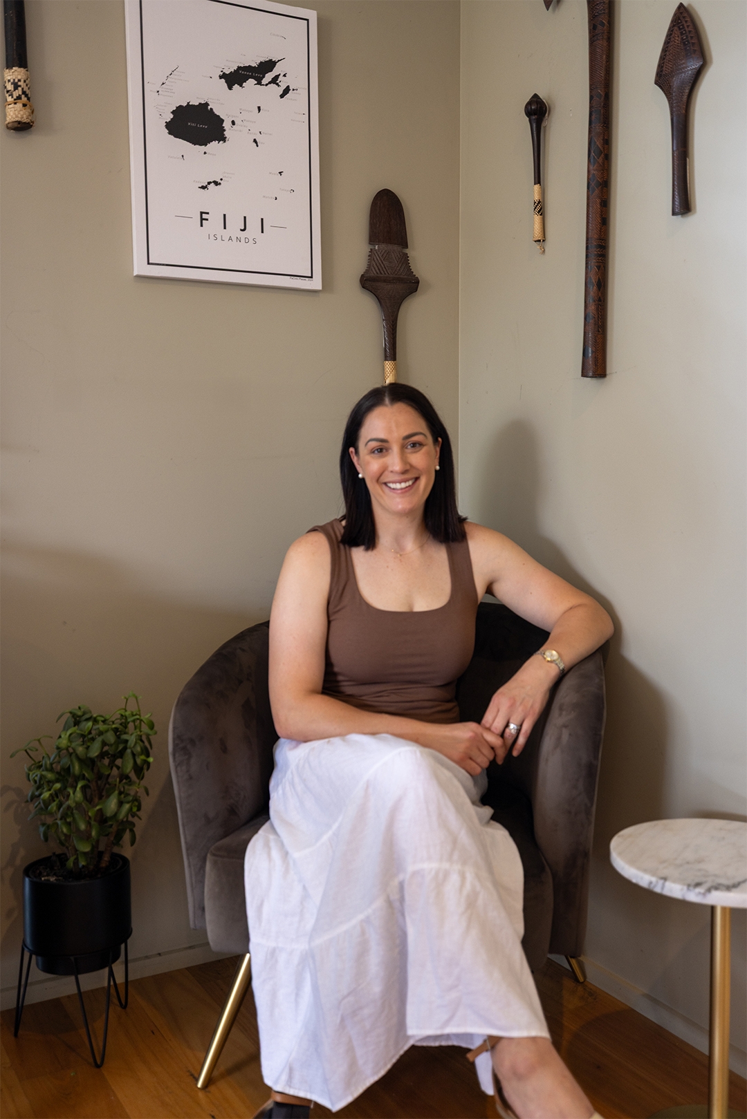 Dame Sophie in the Fiji corner.