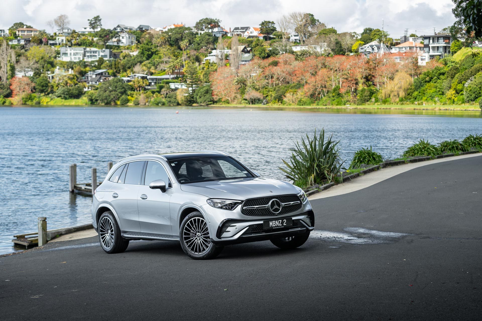 Mercedes-Benz GLC300 at a lake