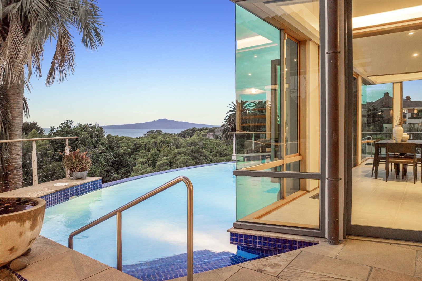 Infinity pool overlooking the Auckland Harbour