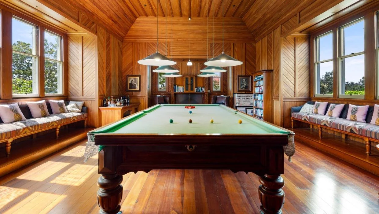 The billiards room is one of the largest rooms in the house.