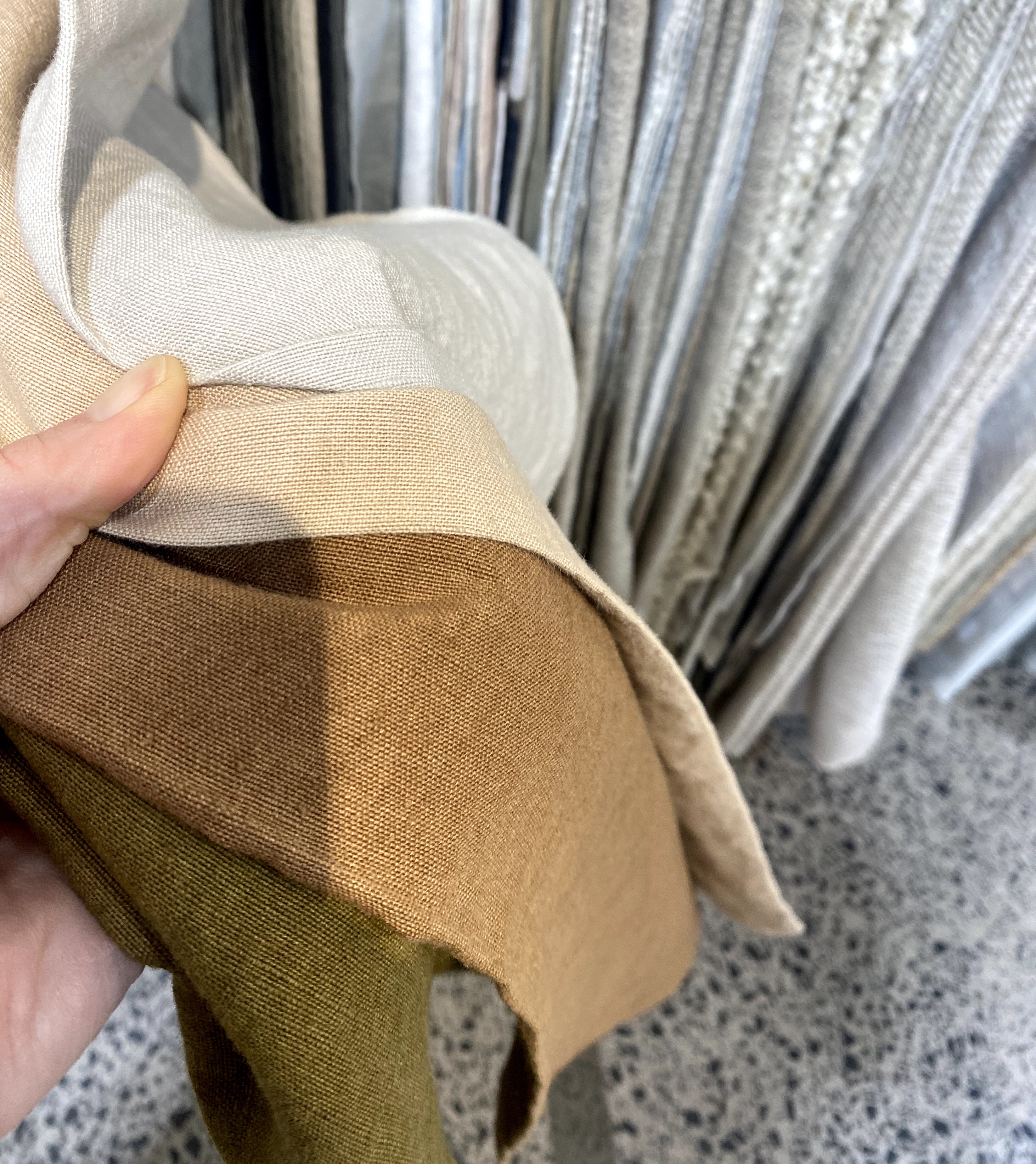 A handful of different fabrics 