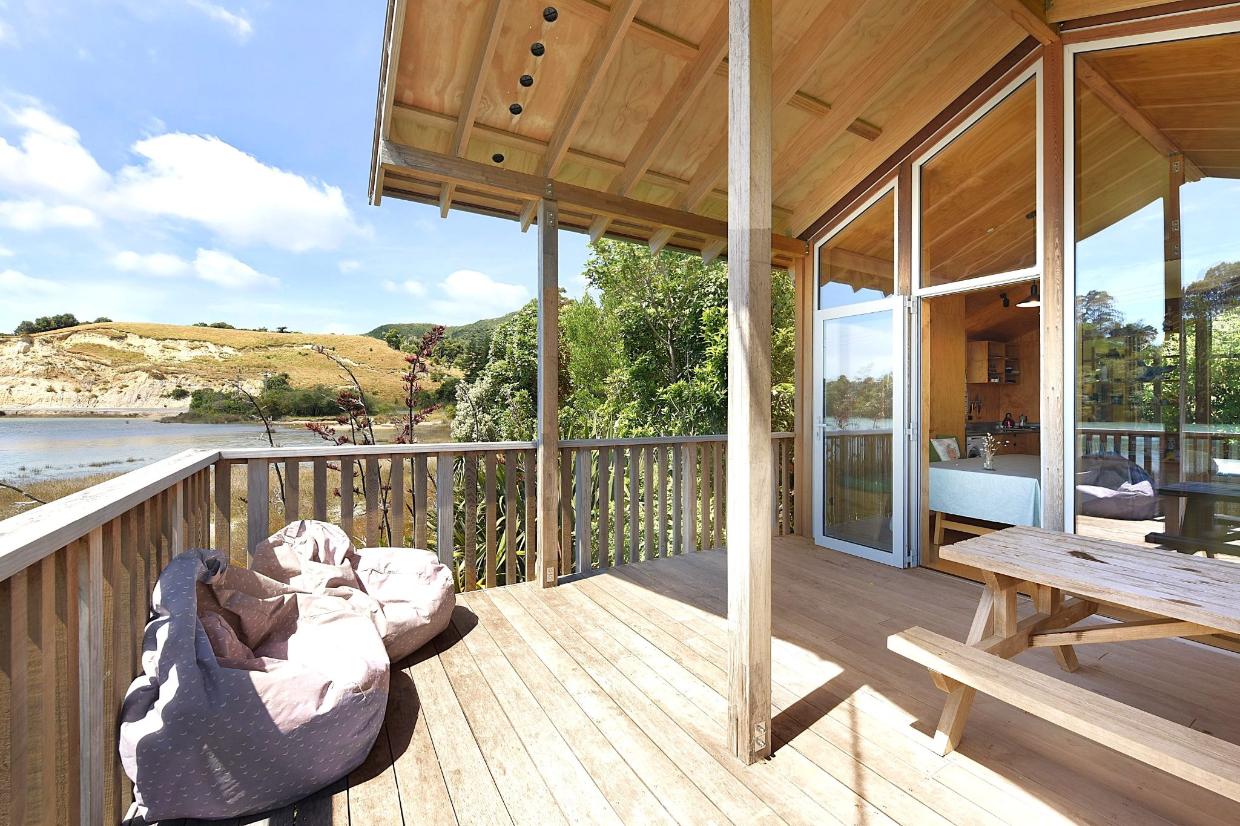 It may be small, but because the entire interior opens up to the outdoors, there is ample space to entertain. 