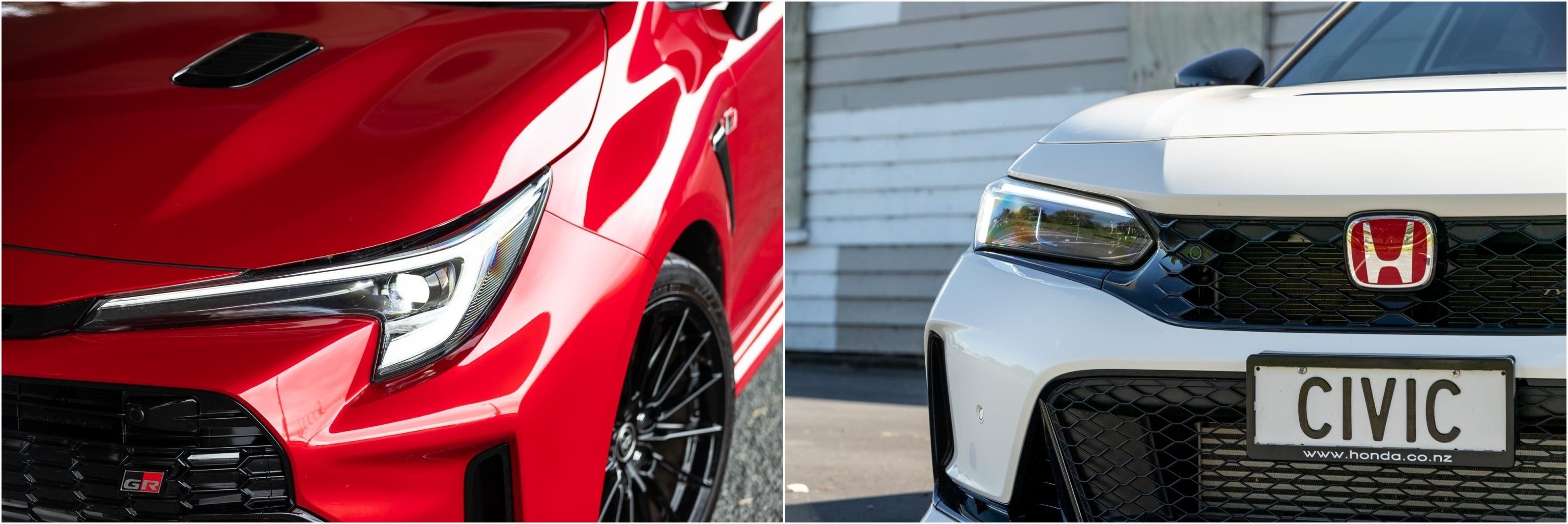 2023 Toyota GR Corolla vs Honda Civic Type R headlights