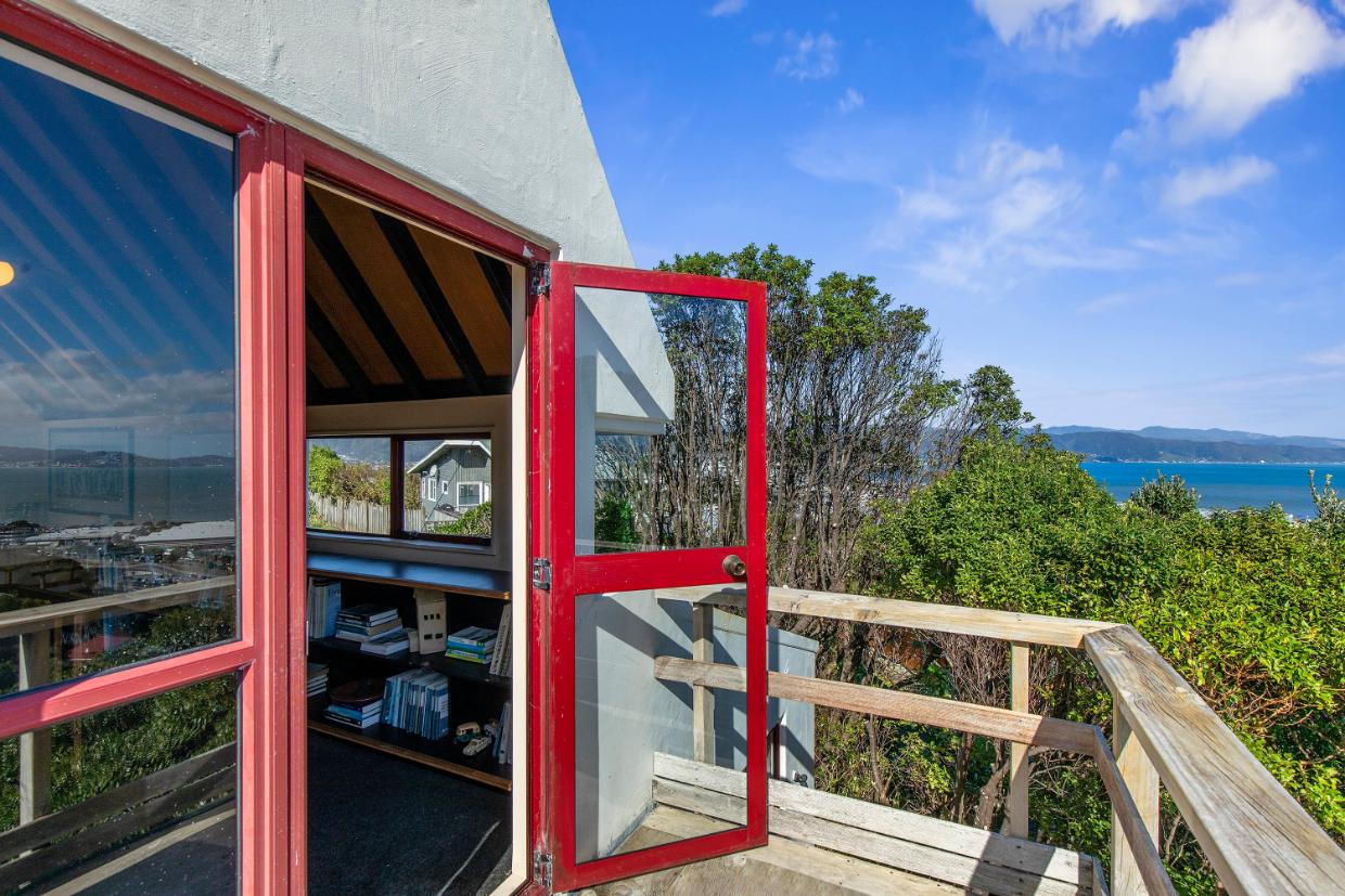The studio balcony has stunning views.