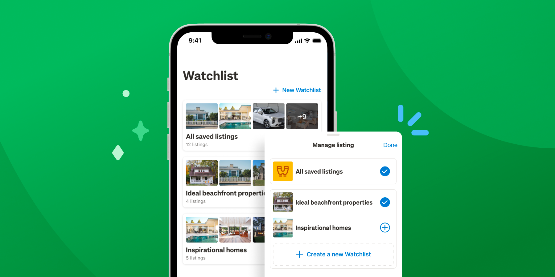 New Watchlist groups on the Trade Me app