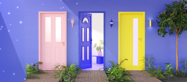 Three 3D AI doors