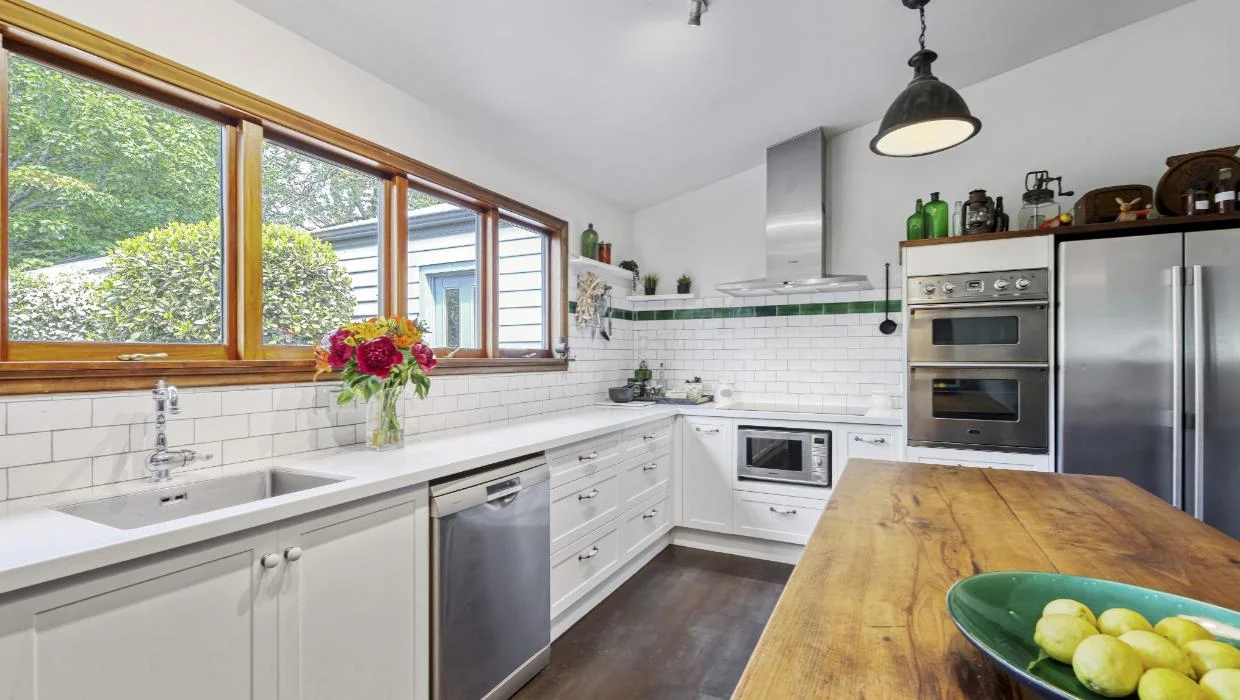 Because of its former life as a hotel, the proportions are generous inside, particularly in the kitchen.