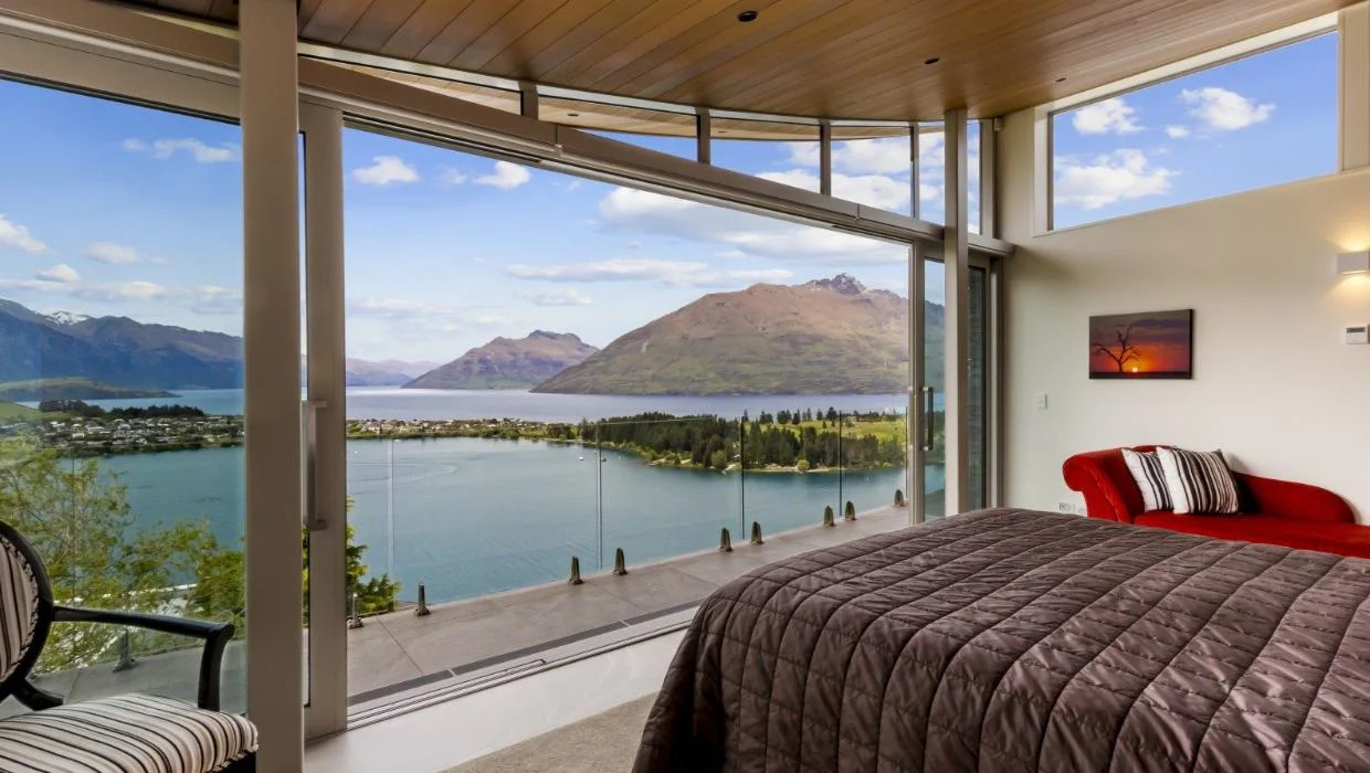 The home has panoramic views - even from the bedroom.