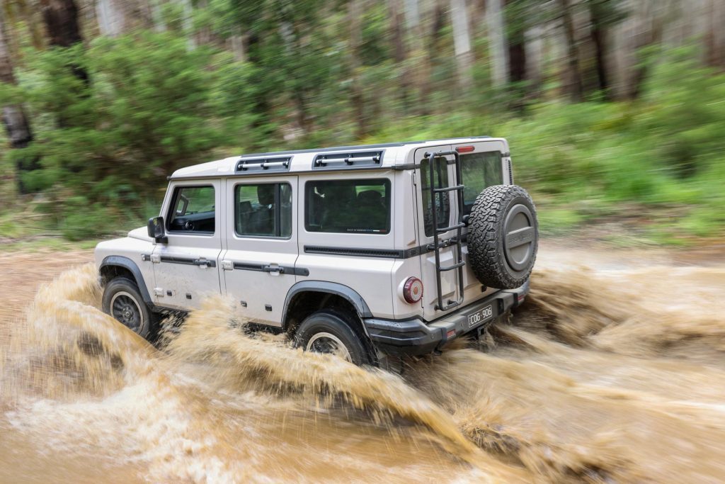 Ineos Grenadier fording a river