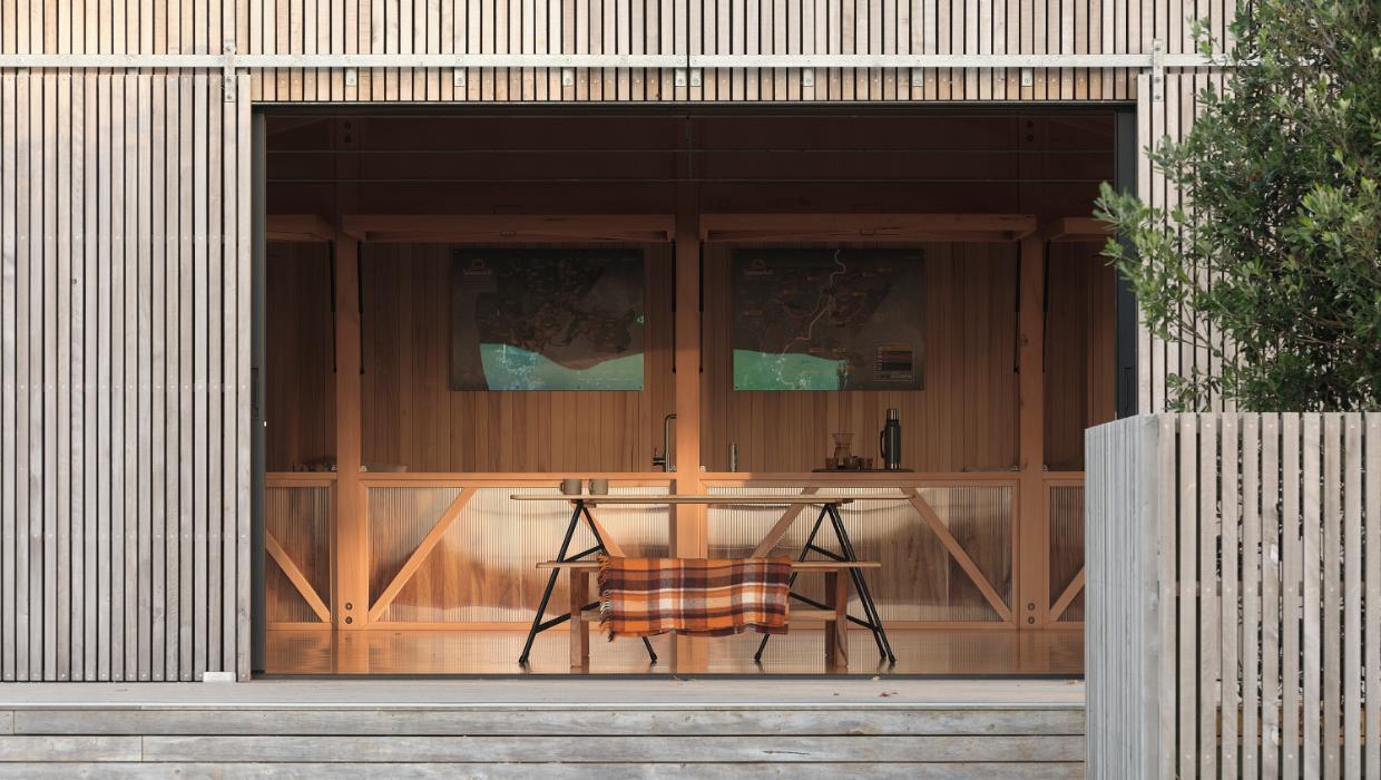 There’s a warm simplicity of materials that suits the coastal community. Photo: Sam Hartnett