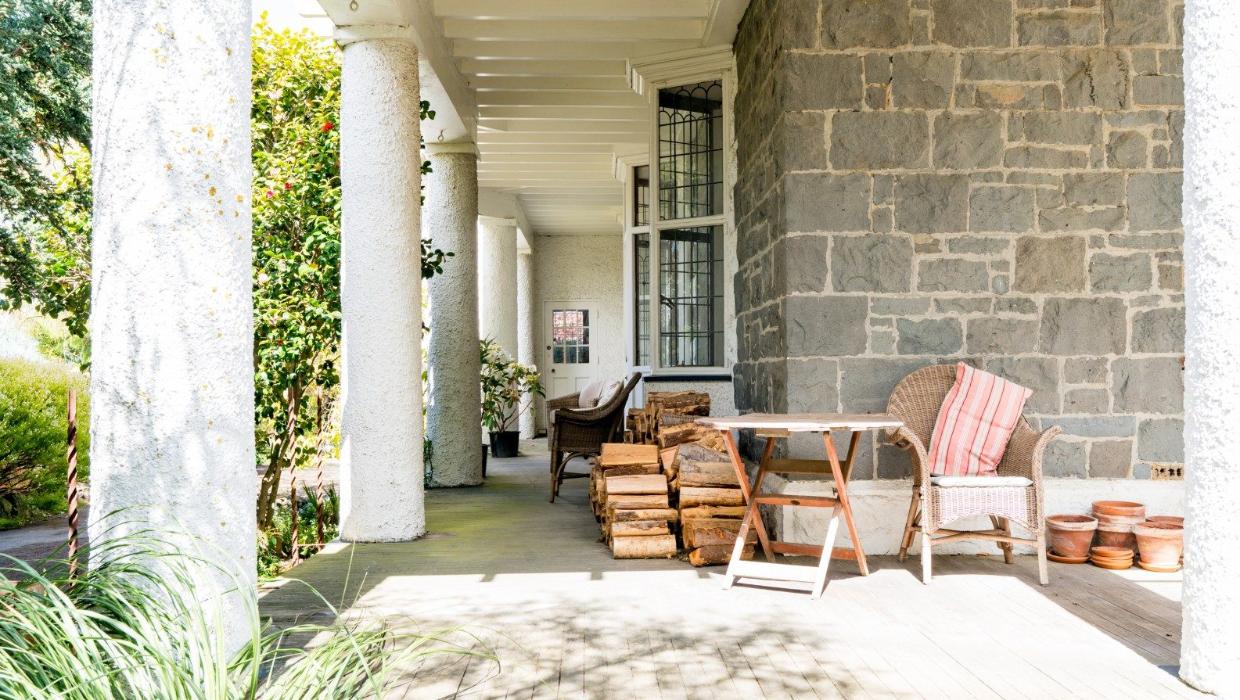 The stone was quarried on site and used to build the mansion. 