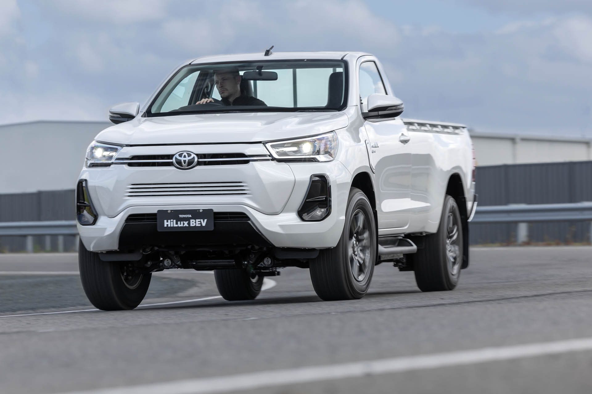 White Toyota Hilux ev