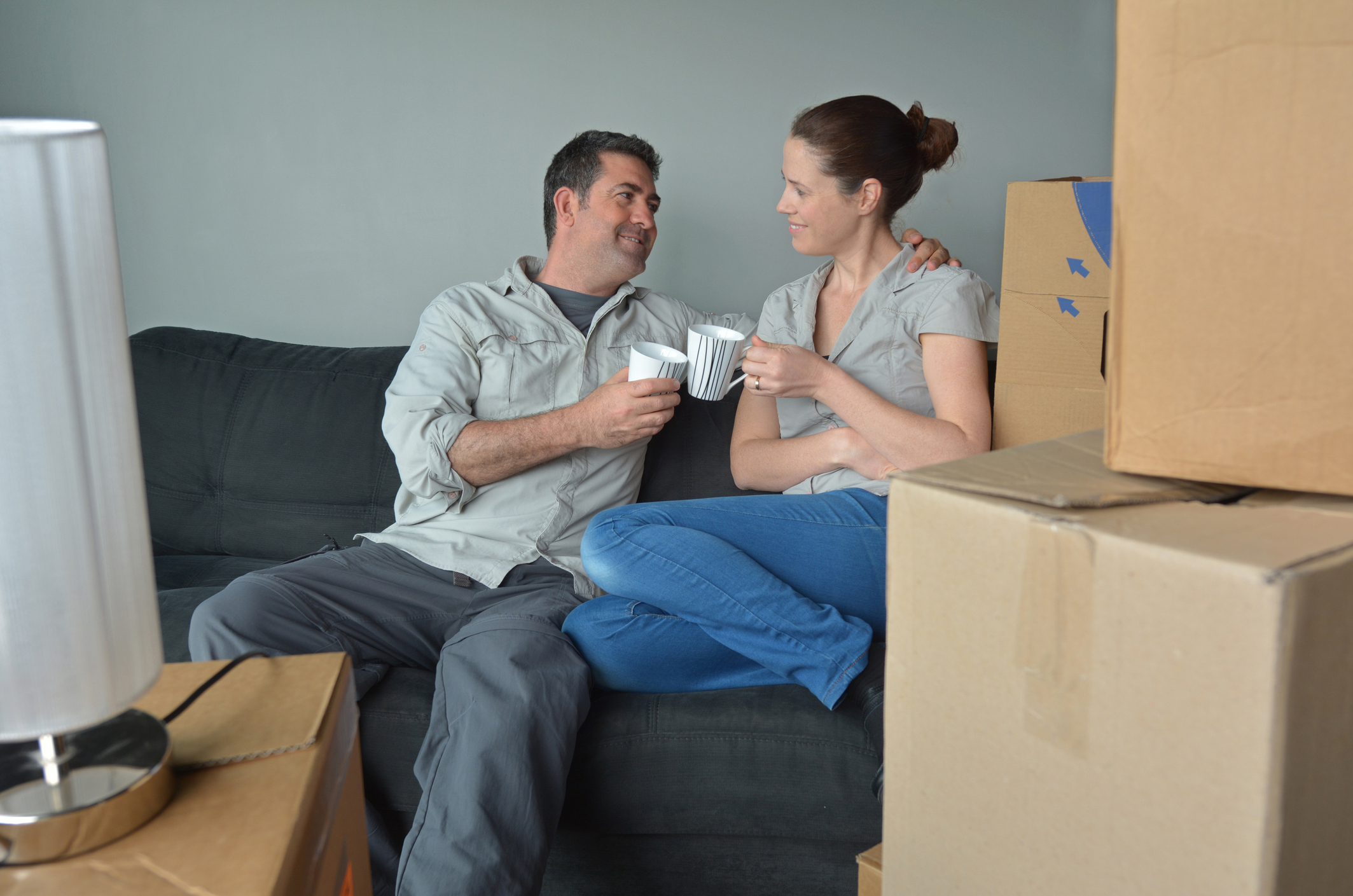 A couple moving into their new home