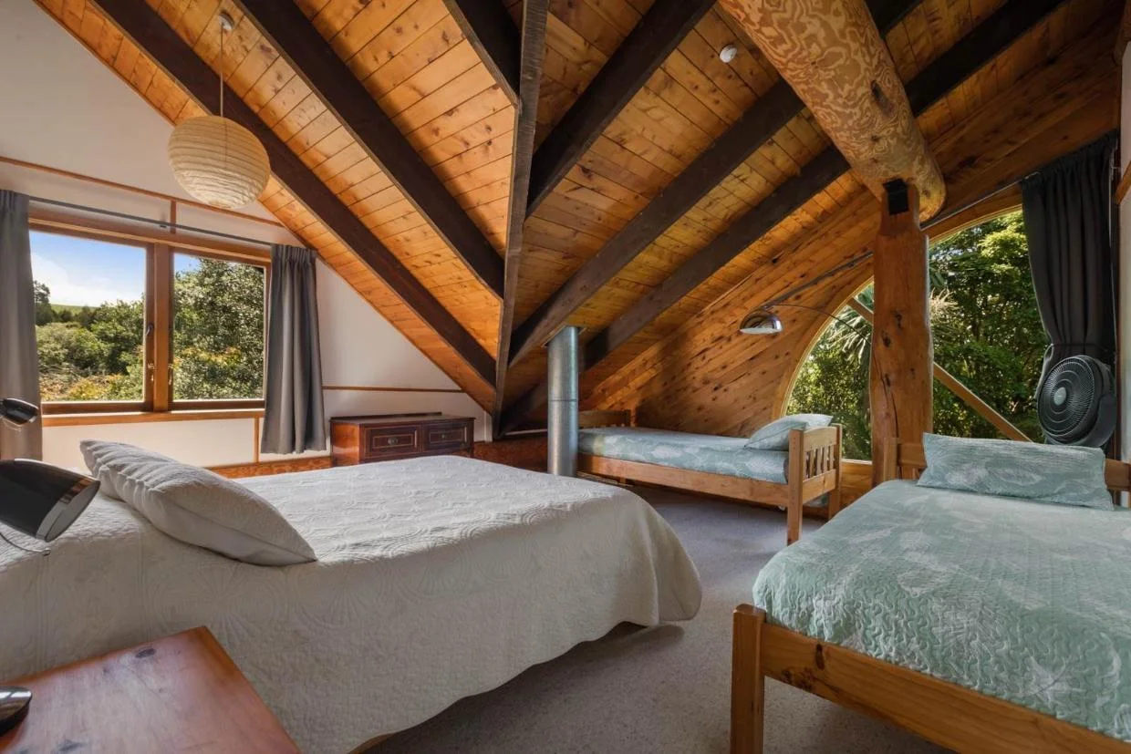 One of the bedrooms in log cabin property