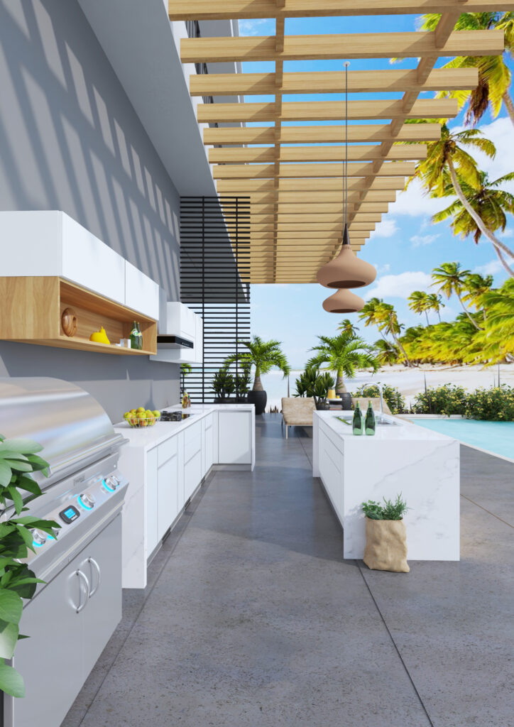 Render of an outdoor kitchen