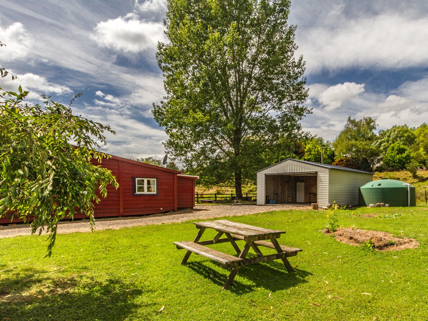 A spacious backyard area. 