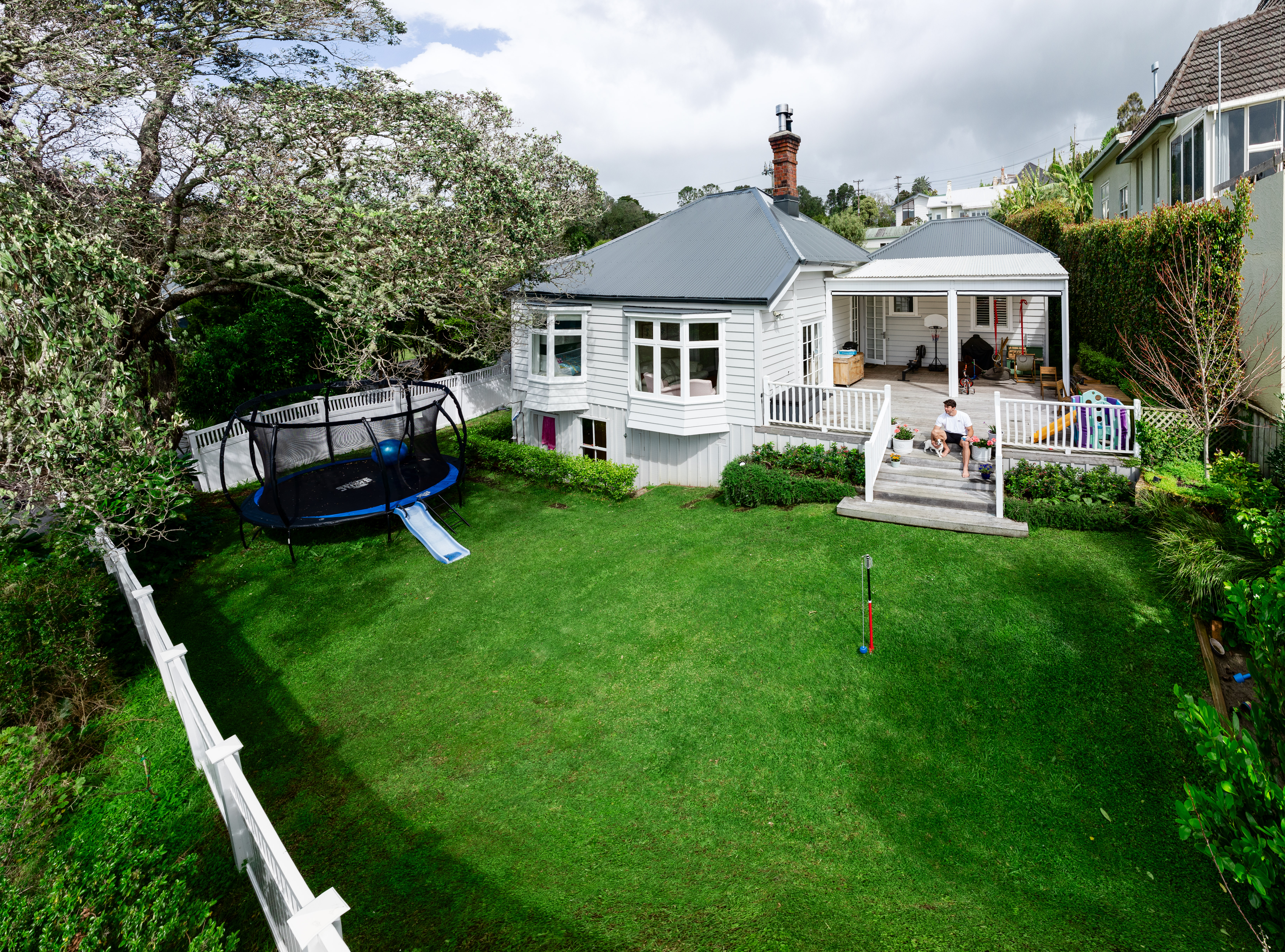 Aerial view of the house