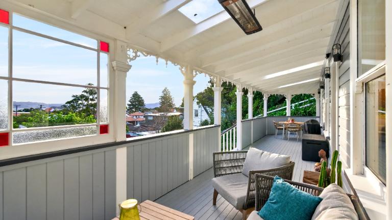 The exterior verandah of the cottage