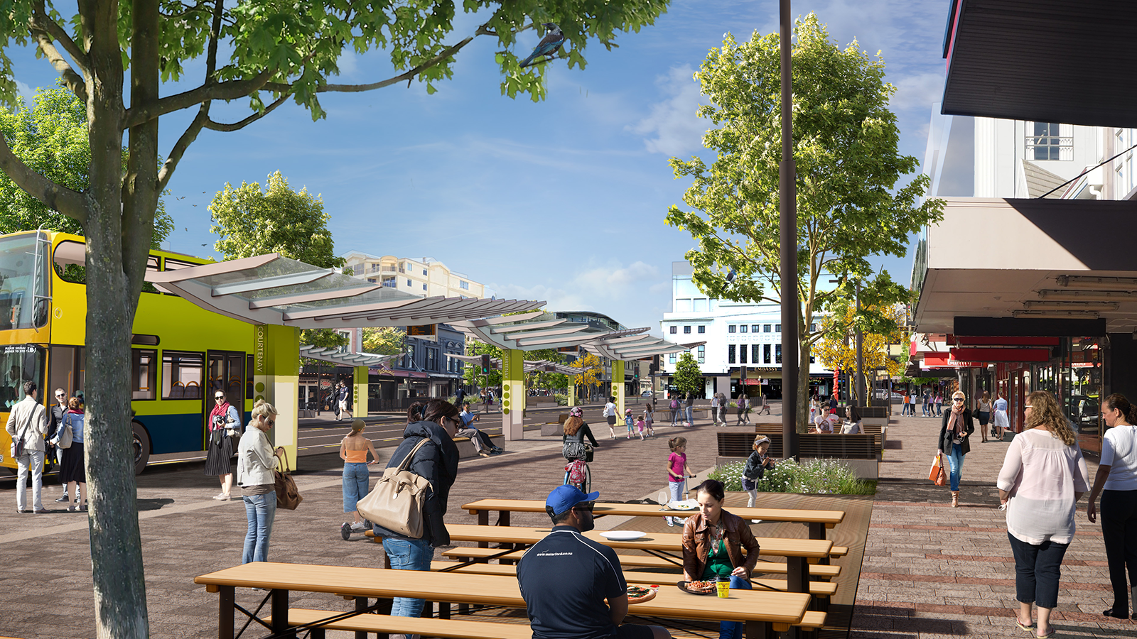 Render of Courtney Place looking towards Embassy Theatre