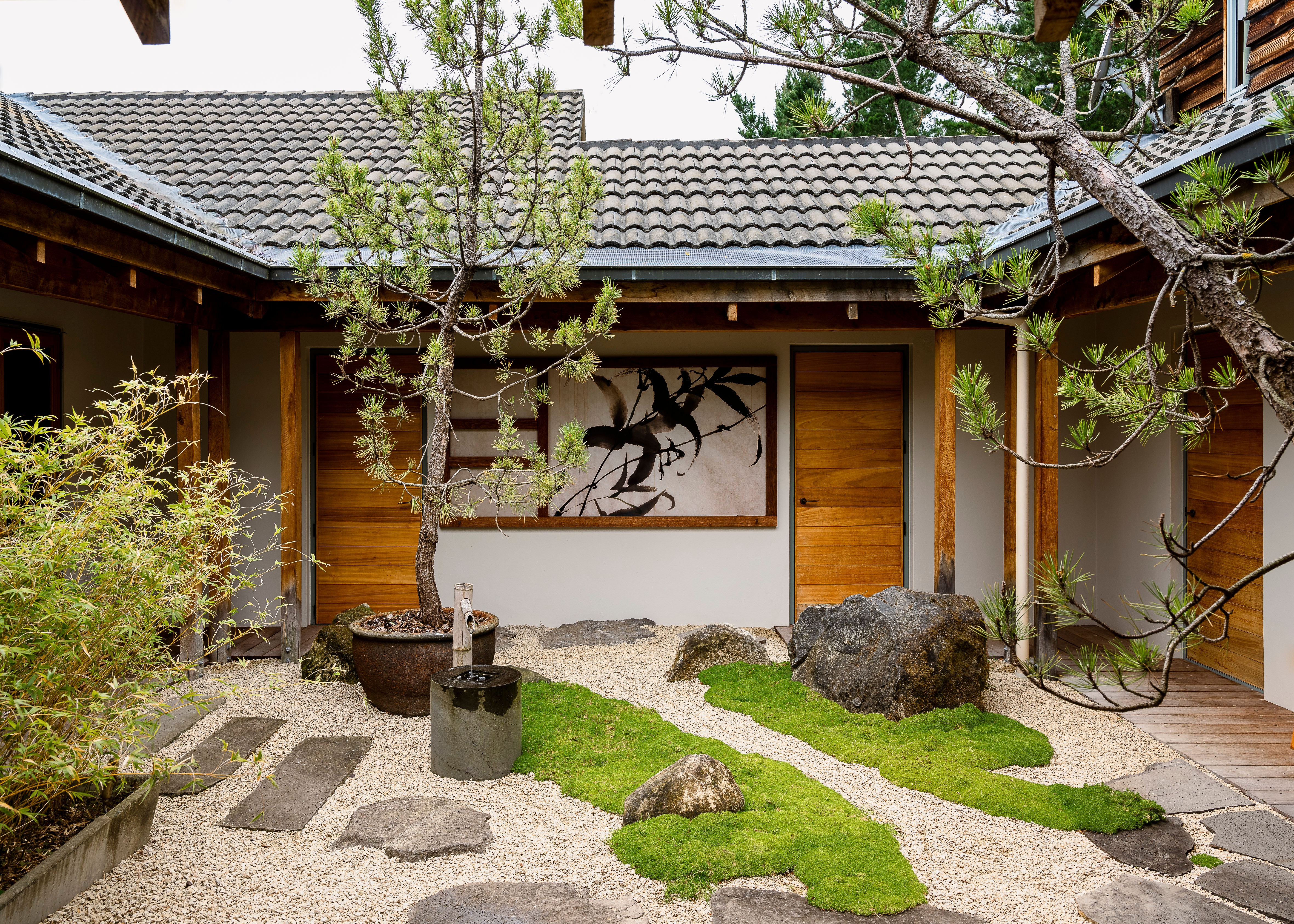 Japanese inspired garden in the main house