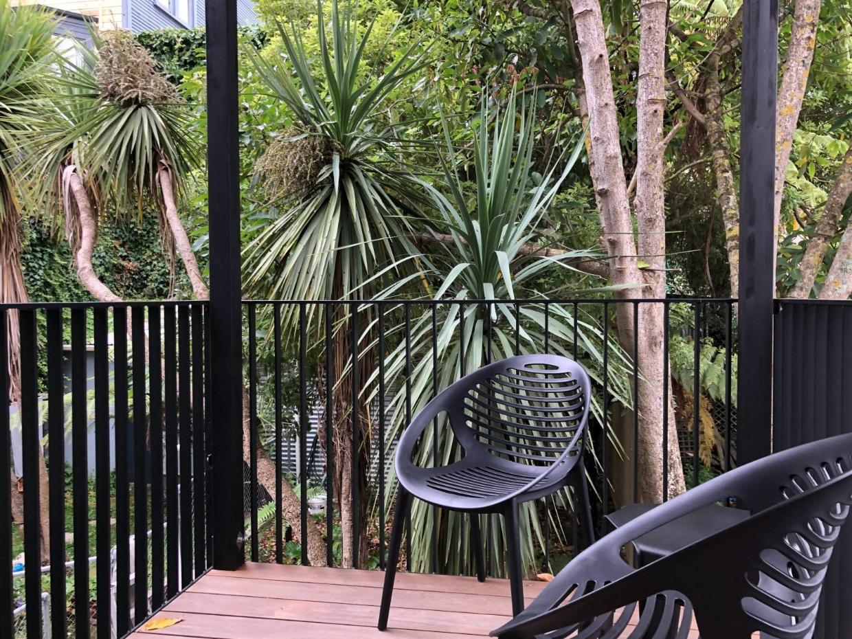 Treetop balcony in Aro Valley home