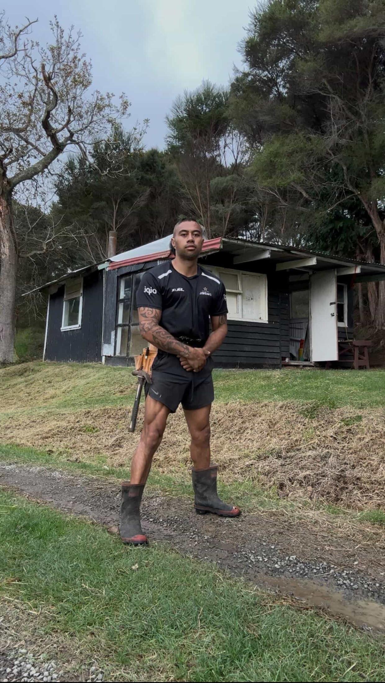 Hads Te Huia at home in Kawhia at the bach his great great grandfather built that's restoring to it's original glory. Photo: Hads Te Huia