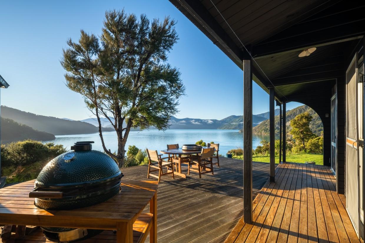 Insane views at the property Malborough Sounds. 
