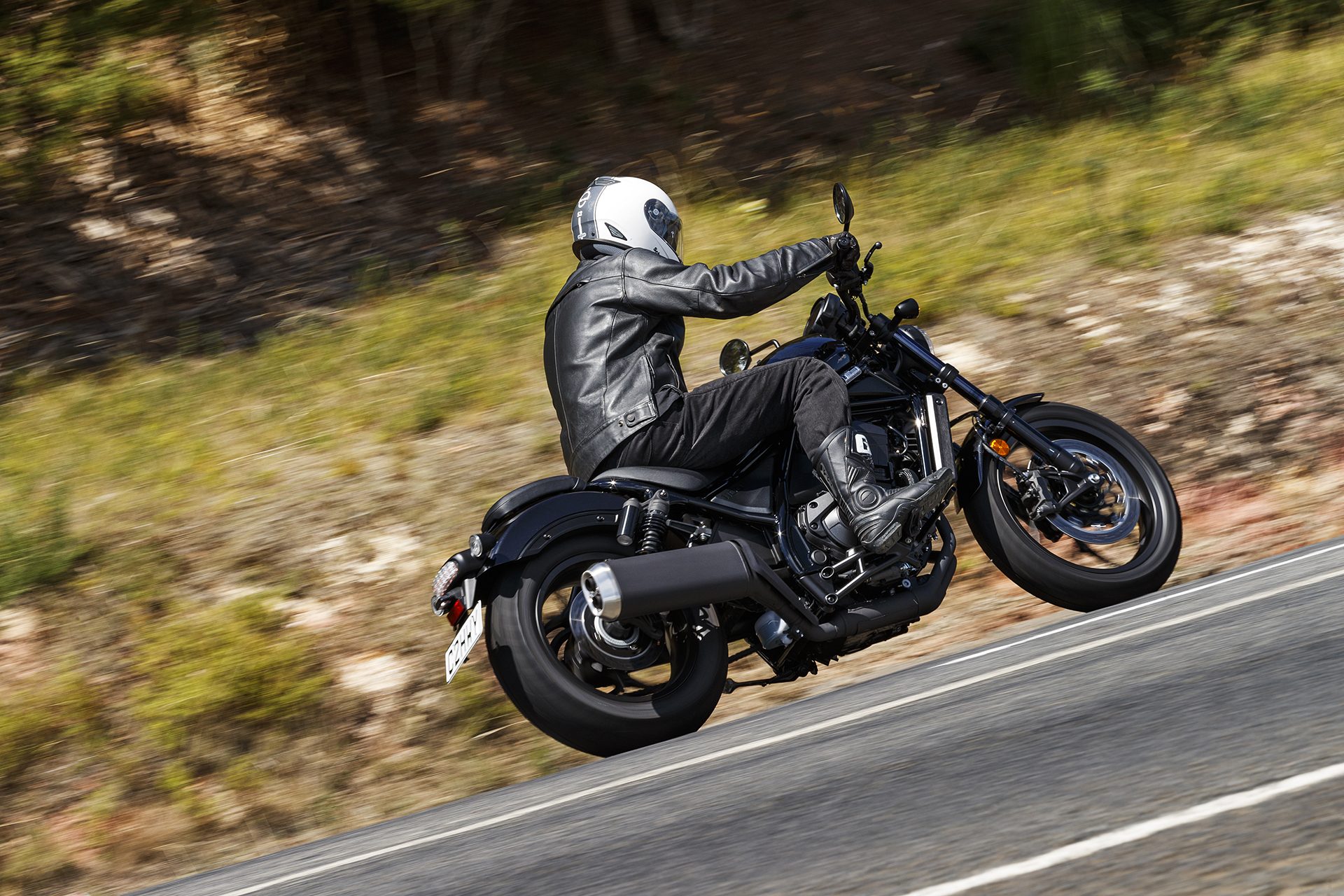 Honda CMX1100 Rebel side action shot 