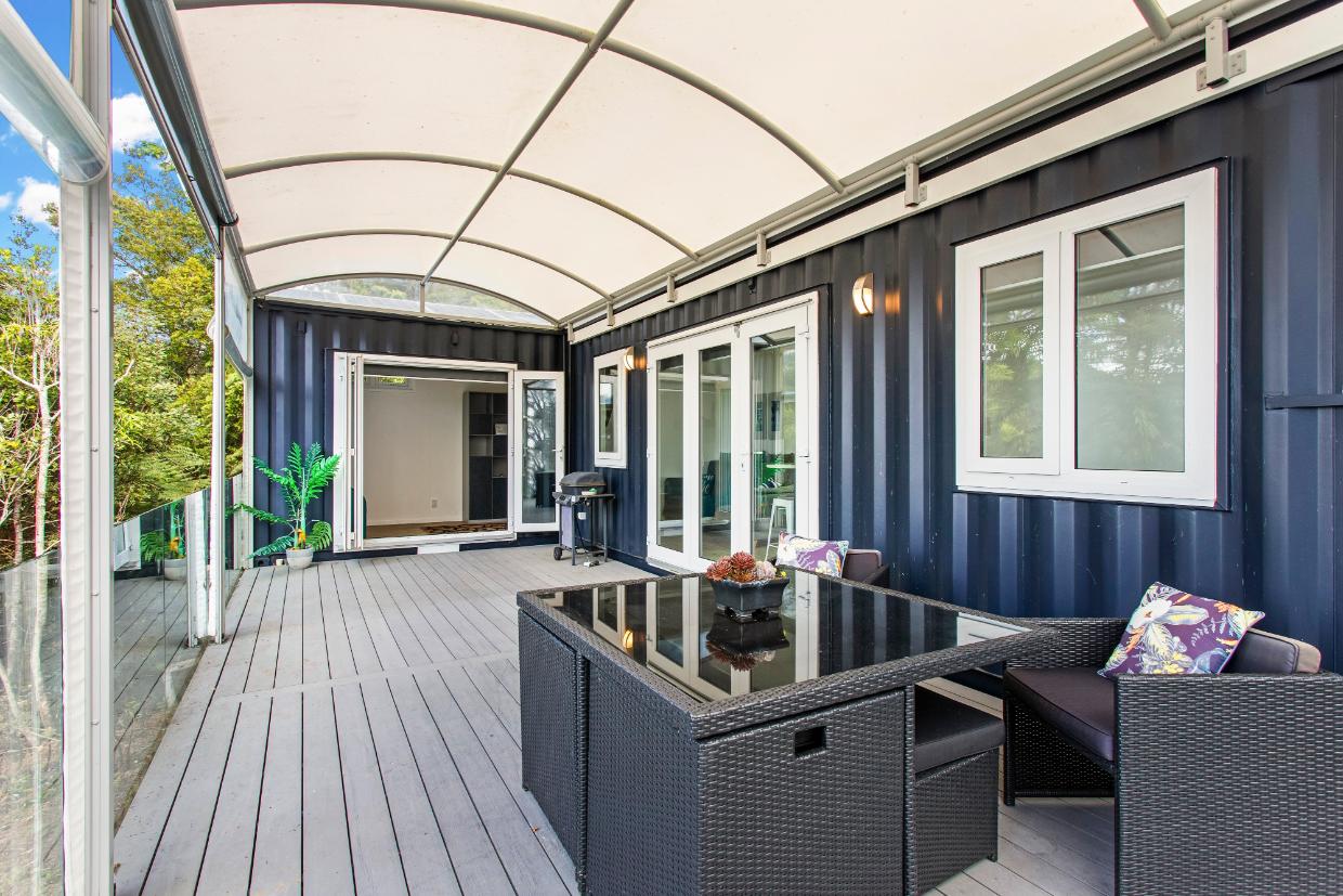 View from the deck of the container home
