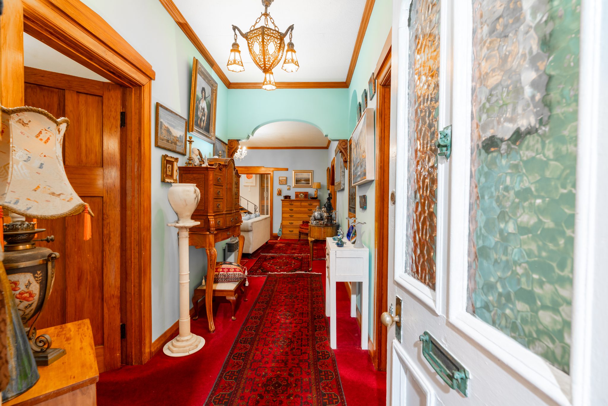 Enchanting hallway leading up to the main area. 