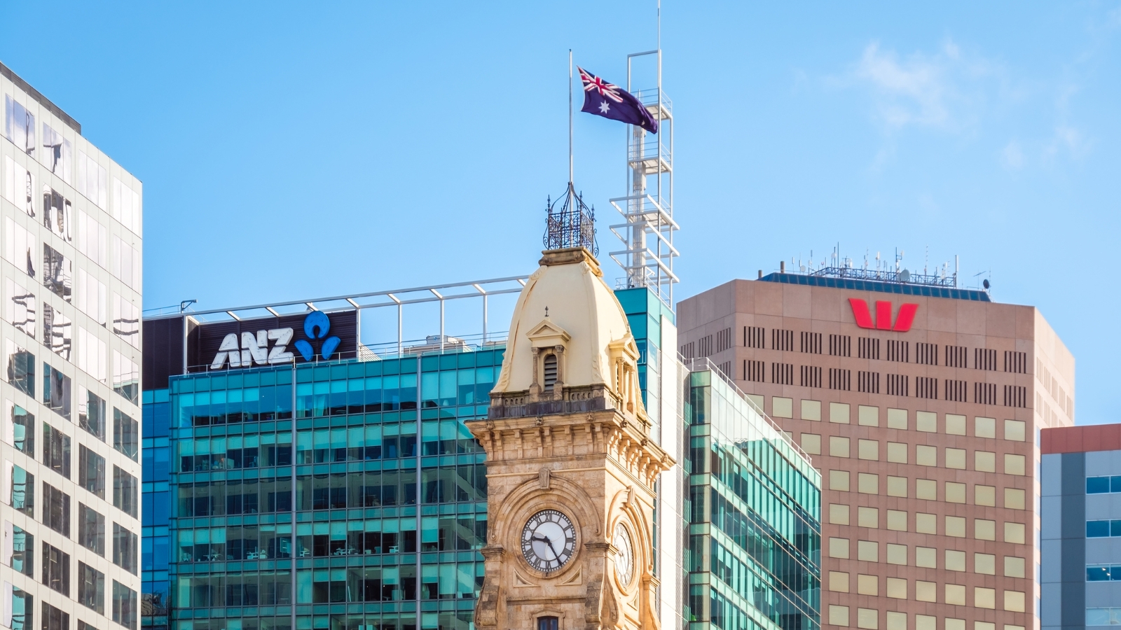 Image of bank signs in Auckland CBD