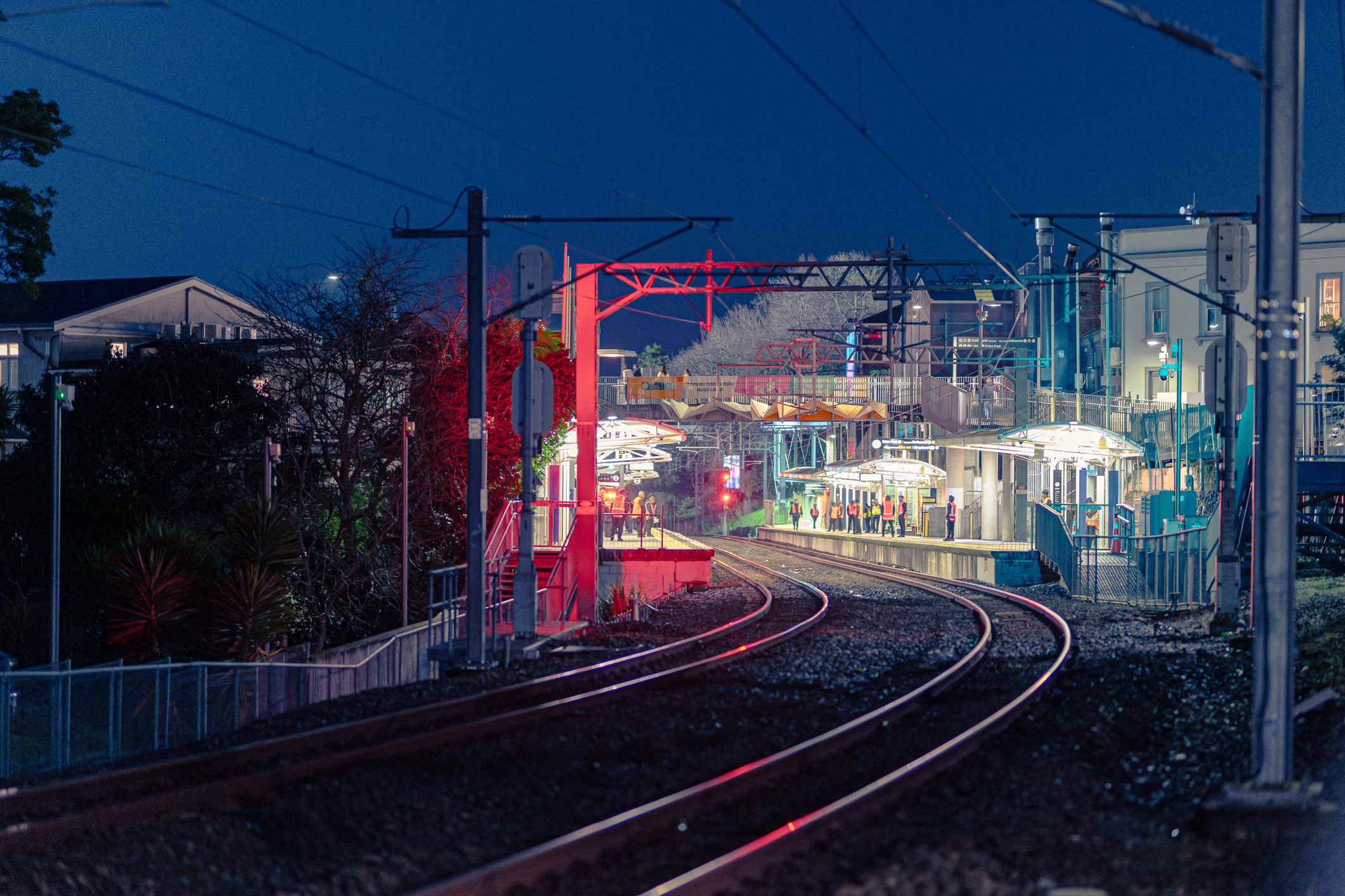Kingsland Train Station at night