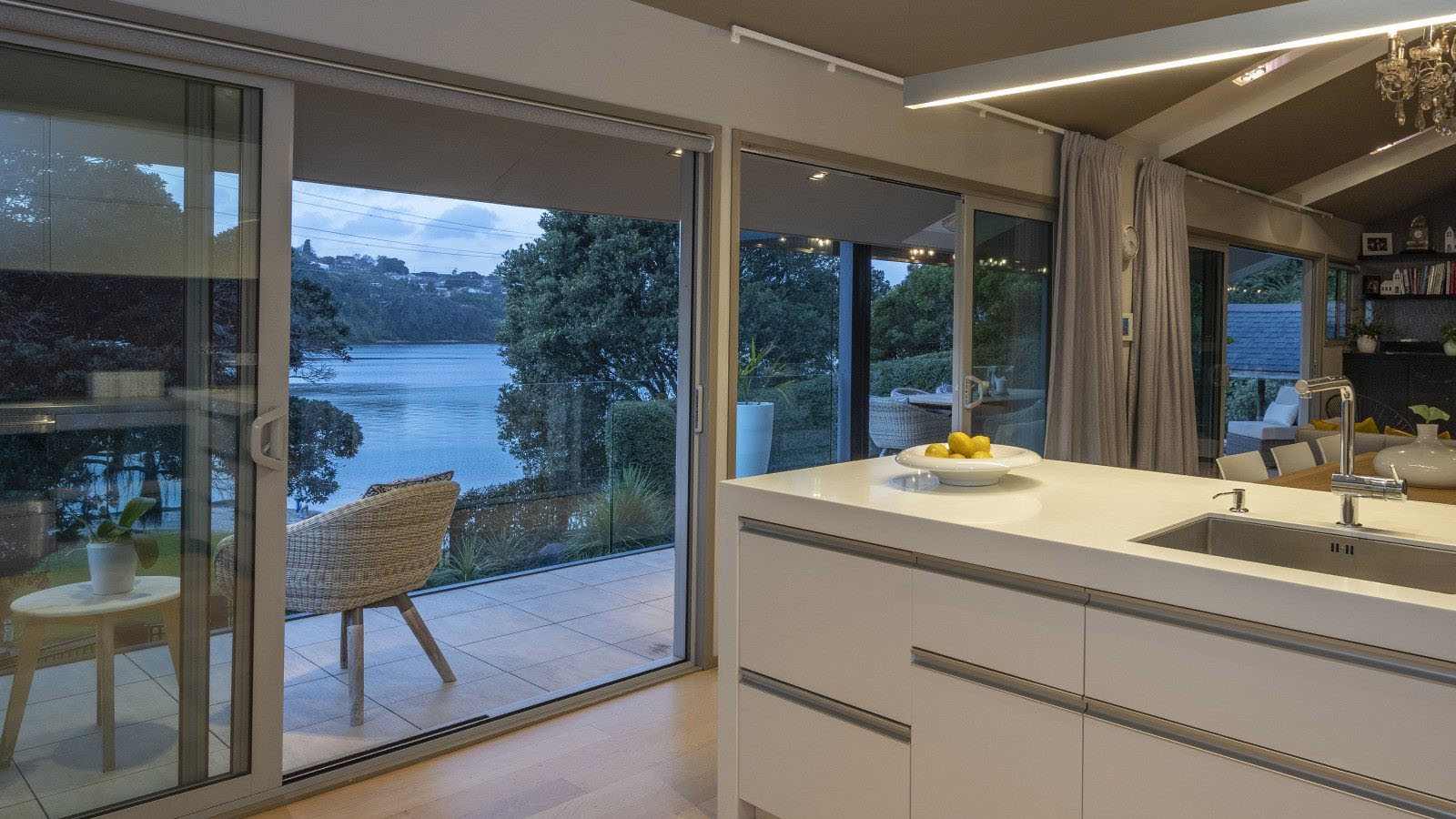 View out to harbour from kitchen