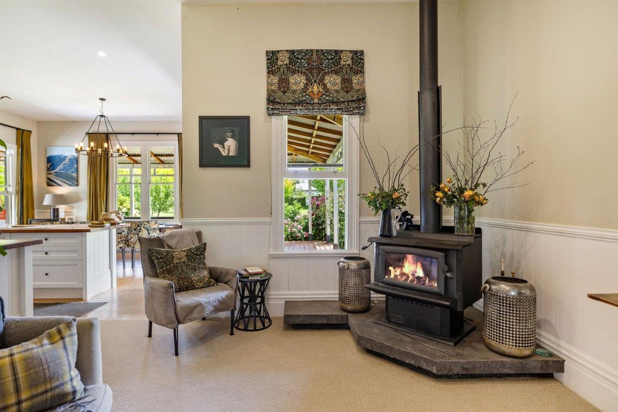 Living room with fireplace