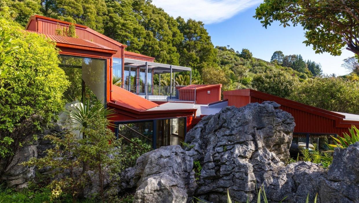 Exterior of red house