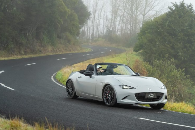 Mazda MX5 driving front view